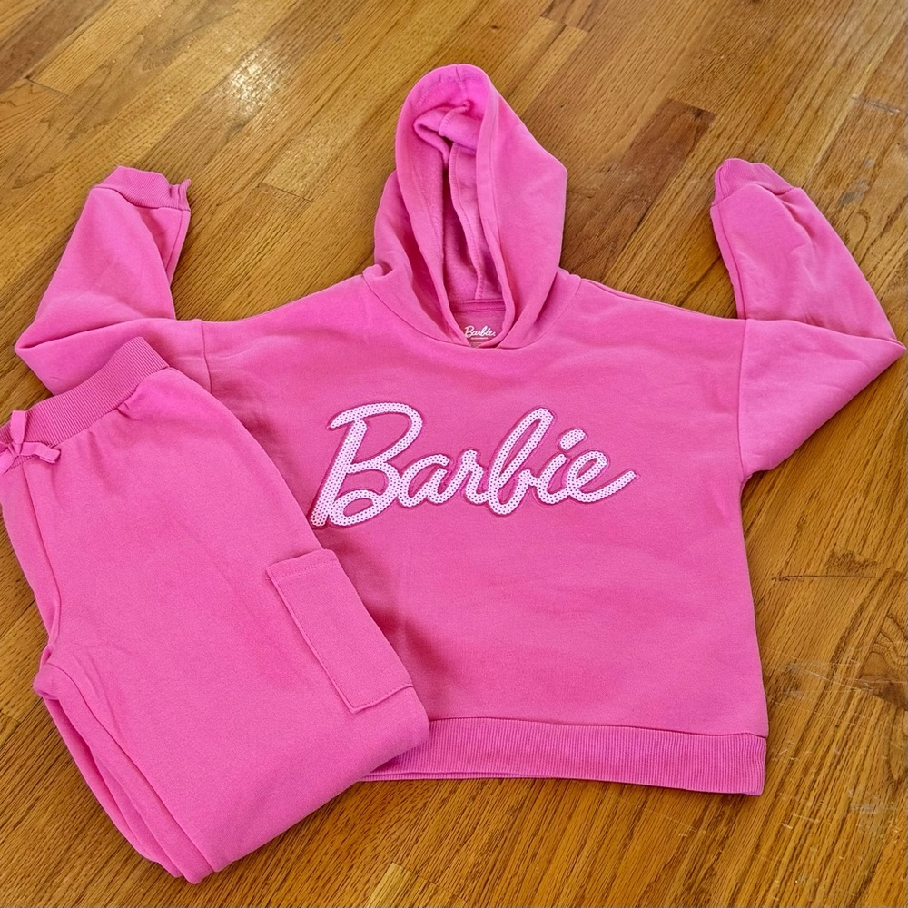 Girls BARBIE Sweatpants & Hoodie Set 🩷 Size 7/8